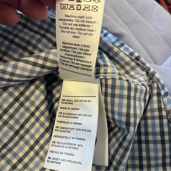 UNTUCKit Nahad Slim Fit Blue and White Plaid Button Down Shirt Men's Size Large - Picture 14 of 14